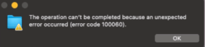 Guide to error code 100060 on Mac: